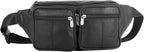 Genuine Leather Fanny Pack/Waist Bag/Organizer with Adjustable Belt, Multiple Pockets For Men and Women
