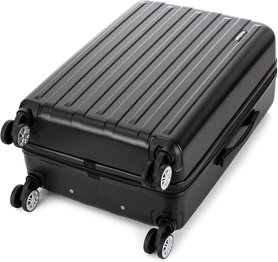 Rockland Paris Hardside Luggage with Spinner Wheels, Black, 3-Piece Set (20/24/28)