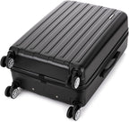 Rockland Paris Hardside Luggage with Spinner Wheels, Black, 3-Piece Set (20/24/28)