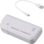 Portable AA Battery Travel Charger for Samsung Galaxy J3 Achieve and Emergency Re-Charger with LED Light! (Takes 2 AA Batteries) [White]