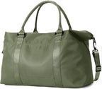 Travel Duffle Bag, Weekender Travel Bag Men Small Gym Bag for Women, Hospital Bag for Labor and Delivery, Overnight Bag Luggage Bag with Trolley Sleeve, Airplane Travel Essentials for Flying(Green)