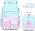 DIGOBAY Backpack for Girls, 3PCS Girls Backpack for School with Lunch Bag Pencil Case, Cute Kids Teens Bookbag for Kindergarten Elementary Preschool Middle School