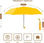 Compact Small Umbrellas for Rain&Sun, Cute Design Duck Head Umbrella for Girls Gifts, 8 Ribs Folding Umbrella with Wooden Handle