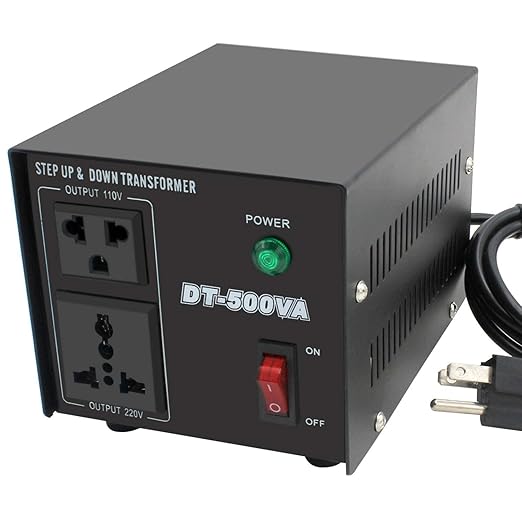 Yinleader Step Up & Step Down Voltage Transformer Power Converter with US Power Cord,Convert 110V to 220V OR 220V to 110V w/US Power Cord,Circuit Breaker Protection use in Your Countries (500W)