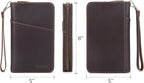 Polare Full Grain Leather Passport Holder Cover Case for Men and Women RFID Blocking Family Travel Wallet Holds 6 Passports