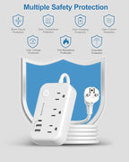 Type E F Plug Adapter, Germany France Travel Plug Adapter with 3 Outlets 3 USB Ports，Schuko Plug Power Adaptor for US to Europe EU Spain Iceland Korea Greece Norway Russia German French, 4ft