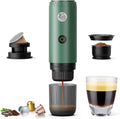 Portable Electric Espresso Machine, Travel Coffee Maker for Camping, Car Coffee Maker Self-Heating with USB-C, 20 Bar Coffee Maker With Ground Coffee & NS Capsule for RV, Hiking, Office(Green)