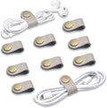CAILLU Stocking Stuffers for men 10 Pack Cord Organizer,Cord Holder,Cable Clips Leather,Cable Organizer USB Holder,Wire Organizer,Cord Keeper,Ties Mens Cord Organizer Stocking Stuffers