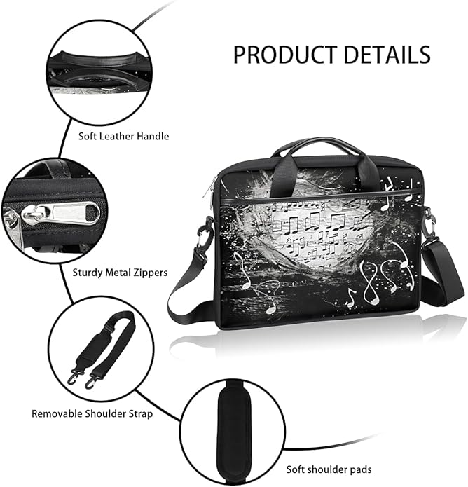 Laptop Shoulder Bag for Women Men, Waterproof Computer Case Messenger Bag Briefcase for Business Office Travel