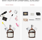 LATMAP Sling Bag For Women Faux Leather Small Casual Daypack Backpack Fanny Pack Crossbody Chest Bags Purse