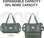 Travel Duffel Bag, Sports Tote Gym Bag, Shoulder Weekender Overnight Bag for Women