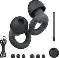 JUSTRVN Earplugs for Sleeping,Noise Reduction Soft Silicone Ear plugs with 7 Pairs Ear tips&One Connection Cord,Hearing Protection Reusable Earplugs for Sleeping,Concert,Work&Sound Reduction 25dB-30db