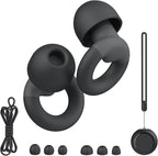 JUSTRVN Earplugs for Sleeping,Noise Reduction Soft Silicone Ear plugs with 7 Pairs Ear tips&One Connection Cord,Hearing Protection Reusable Earplugs for Sleeping,Concert,Work&Sound Reduction 25dB-30db