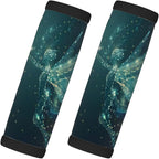 Abstract Galaxy Fairy 2 Pack Luggage Handle Wrap Set of Neoprene Luggage Tags for Suitcases Bag Strap Wrap Cover Travel Airplane Accessories Covers Markers Sleeve Grips Identifiers Cruise
