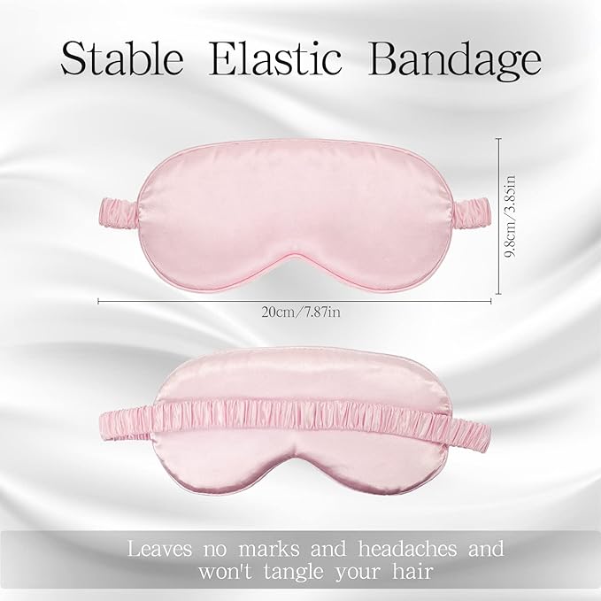 Coume Silk Sleep Mask Eye Coverings for Sleeping Smooth Soft Eye Covers Mask with Elastic Strap for Sleeping Blocking Lights Travel Relax (32), One Size