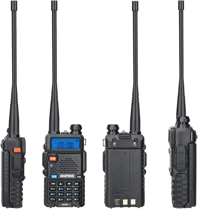 BAOFENG UV-5R Ham Radio Long Range UV5R Dual Band VHF UHF Rechargeable Walkie Talkies for Adults Handheld Two Way Radio with Earpiece AR-771 Full Kit for Camping Hunting Survival Gear,2Pack