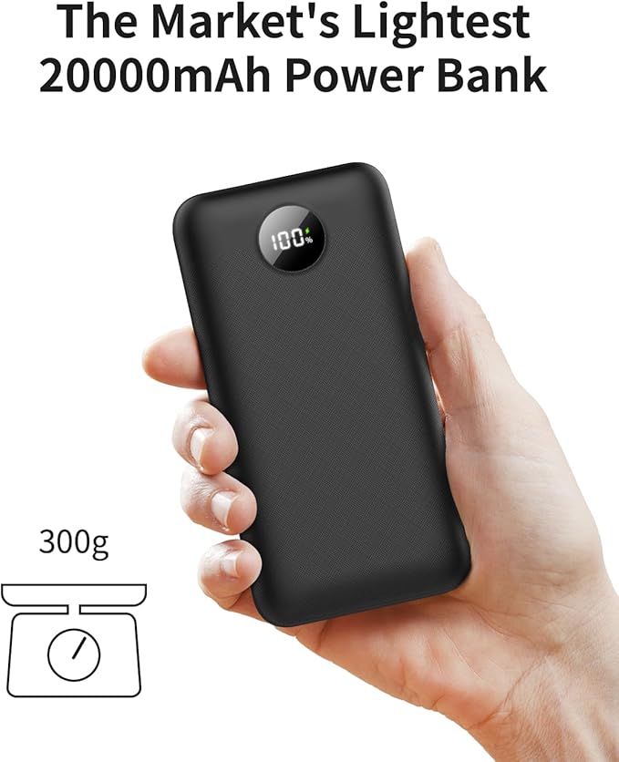 OKZU Lightest 5V 2A USB 20000mAh Heated Vest Battery Pack, Power Bank for Heated Jacket, Hoodies, Stadium Seats, Fast Recharging Portable Charge for Heated Clothing, Camping Chair (Black, 20000mAh)