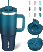 BJPKPK Tumbler With Handle And Straw 30oz Insulated Tumbler Cups With Lid Stainless Steel Travel Coffee Mug,Indigo Black