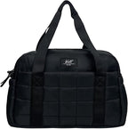 WOLT Small Gym Bag for Women, 14 inch Lightweight Gym Duffle Bag with Wet Compartment Quilted Tote for Sports Workout, Black