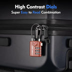 SURE LOCK TSA Approved Combination Luggage Locks with Open Alert Indicator – Durable Zinc Alloy Cable Travel Locks with Large Easy-Read Dials for Suitcases, Backpacks & Gym Bags