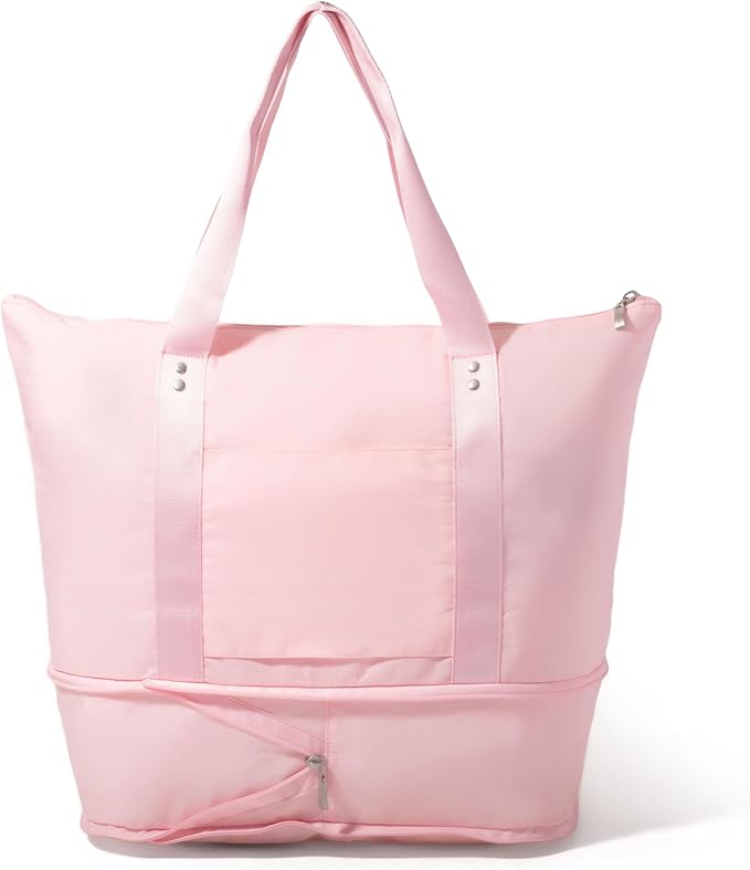 Baggallini Carryall Expandable Lightweight Travel Tote 22" Packable Folding Compact Nylon Washable Weekender w/Luggage Sleeve