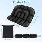 Seat Cushion, Office Chair Cushion with Storage Bag, Travel Seat Cushion for Airplane, Press Type Air Inflatable Airplane Seat Cushions for Plane, Car, Office (Double-Sided Black, Round)