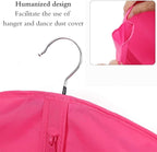 Kernorv Garment Bags Dance Costume Bags,51" Breathable Dance Dress Bag with 2 Zipper Mesh Pockets and Clear Window for Dance Costumes, Storage or Travel (5 Pack,Pink)