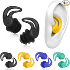 Waterproof Ear Plugs for Swimming Adults - 4 Pairs Reusable Silicone Ear Plugs for Women & Men, Keep Ear Water Out Swimming, Showering, Bathing, Surfing, Water Sports