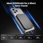 Magnetic Portable Charger – Industry-First Titanium Power Bank, 10,000mAh Ultra-Slim 0.5-Inch Design, 20W Fast Charging Battery Pack for iPhone 17/16/15/14/13/12/Air Series