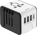 ISIX International Travel Adapter Universal Power Adapter Worldwide All in One 4 USB Perfect for European US, EU, UK, AUS,Asia 200+ Countries