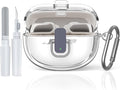 [Secure Lock] for Bose Ultra Open Earbuds Case(2024), TUDIOW Clear TPU Shockproof Protective Cover for Bose Open Ear Wireless Earbuds Accessories with Cleaning Kit& Keychain (Clear)