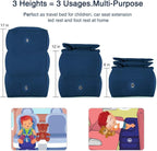 Travel Foot Rest Pillow, Portable Inflatable with Double Hand Pump Adjustable Three Layers Height Pillow for Foot Rest on Airplanes,Cars,Buses,Trains,Office to Sleep on Long Trip