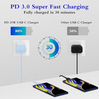 Type C Charger, 2-Pack 25W Type C Fast Charging Block with 6ft USB C Charger Cable Compatible with Galaxy S23 Ultra/S23+/S22/S21/S20/Phone 16/16 Plus/16 Pro Max/15/15 Pro Max/15 Plus-Blue