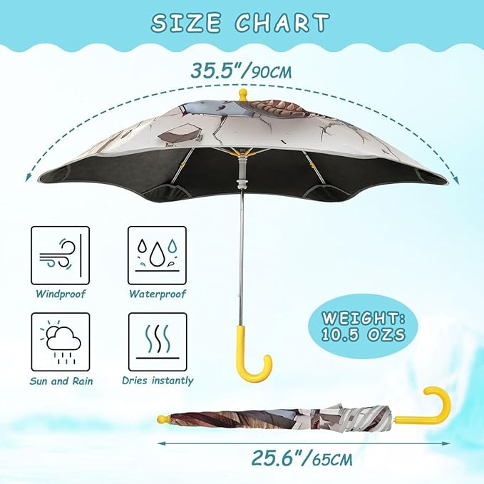ALAZA Kids Umbrella Stick Umbrellas Cute Umbrella for Boys Girls Toddler UV/Sun Rain Windproof