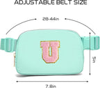 Gitus Belt Bag Fanny Pack Crossbody Bags with Initial Letter Patch Cute Stuff Birthday Gifts for Teenager Girls Trendy Preppy Stuff for Teen Girls Cool Stuff for Teens (Mint Green-U)