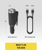 Scosche PB5N1 GoBat Pro 5-in-1 Vehicle Safety Kit, Emergency Car Escape Tool with Seatbelt Cutter, Glass Window Breaker, LED Flashlight, 12W USB-C Car Charger and Portable Power Bank