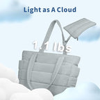 TOPDesign Puffer Tote Bag for Women, Lightweight Puffy Handbag with Compartments, Quilted Shoulder Bag for Work, Travel, Gym