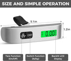 BAGAIL Digital Luggage Scale, 110lbs Hanging Baggage Scale with Backlit LCD Display, Portable Suitcase Weighing Scale, Travel Luggage Weight Scale with Hook, Strong Straps for Travelers