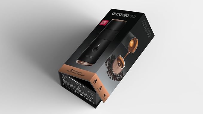 Arcadia Go Rechargeable Portable Turkish Coffee Maker – USB-C Powered, Compact & Cordless, Ideal for Outdoors, Travel, Camping, Office & Home Brewing (Night Black)