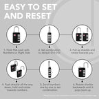 Luggage Locks TSA Approved (1 Pack), 4-Digit TSA Locks for Luggage, Locker, Suitcase, Backpack, School Bag, & Travel Bag - Portable, Rust-Resistant, & Secure Combination Lock, Black