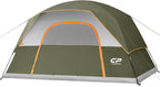 CAMPROS CP Camping Tent 2/4/6 Person, Waterproof Windproof Double Layer Dome Tent, Easy Setup with Large Mesh Windows & Wide Door for Outdoor Camping Backyard