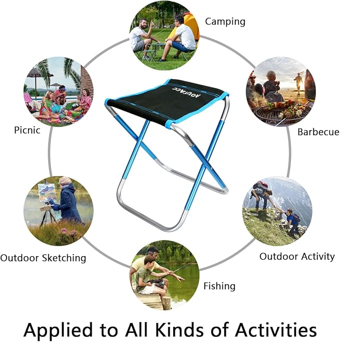 Ultralight Portable Folding Camping Stool for Outdoor Fishing Hiking Backpacking Travelling(XL:13"x14"x15";Large:11.8"x11"x11.4"; Medium:8.3"x9.5"x 11")