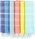 HAVLULAND Turkish Beach Towel - Sand Free - 100% Organic Turkish Cotton Yarn - Oversized 72"x40" - Quick Dry Towels for Beach, Pool, Bath, Picnic Blanket or Throw - Set of 6