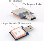 forM8N USB GPS Module 56 Channels Supports GPS GLONASS Beidou GPS Receiver with 28dB GPS Active Antenna (GPS Module with Antenna)