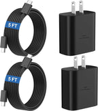 45W Super Fast Charger USB C Android Phone Type C Charger Fast Charging Block with 5FT Cord for Samsung Galaxy S26/S26 Ultra/S26+/S25 Ultra/S25/S24 Ultra/S24/S23 Ultra/S22/S21/S20/Note 10, Black