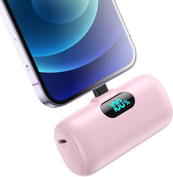 Small Portable Charger for iPhone 5000mAh, PD Fast Charging Power Bank,Mini Battery Pack Portable Phone Charger Travel Essentials for iPhone 14/14 Pro Max/13/13 Pro/12 Pro/11/XS/XR/X/8/7/6/SE Series