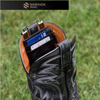 RFID Blocking Boot Wallet with Security Chain & Zipper Lock – Genuine Leather Wallets for Men, Travel Wallets Women, Minimalist Leather Card Holder