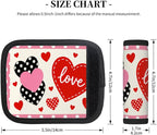 2 Pack Luggage Handle Wrap with Travel Tags - Non-Slip Protective Cover Soft Handle Grips Covers for Suitcase(Pink Heart Love)