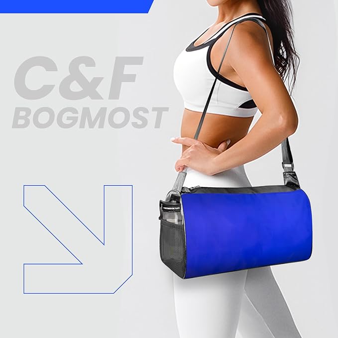 C&F BOGMOST Small Travel Duffel Bag Foldable Waterproof Gym Bag for Gym Beach Swim Bag Men Women Duffle Bag Lightweight Oxford Cloth Sports Bag -Blue