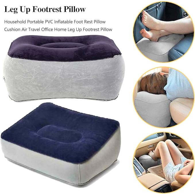 1pcs Inflatable Air Foot Rest Pillow Footrest Cushion Travel Accessory